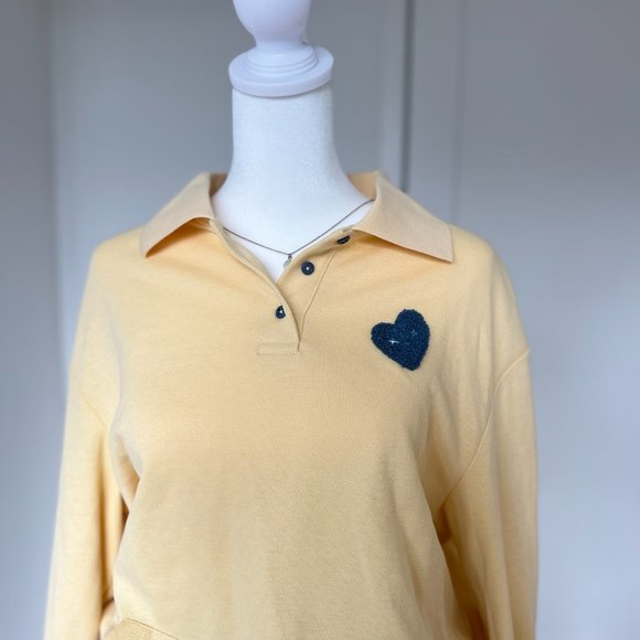 Cute Heart Face Yellow Hoodie - Picture 11 of 12